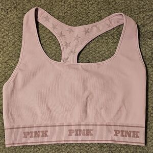 PINK Victoria's Secret Lavender & Silver Shimmer Stars Sports Bra